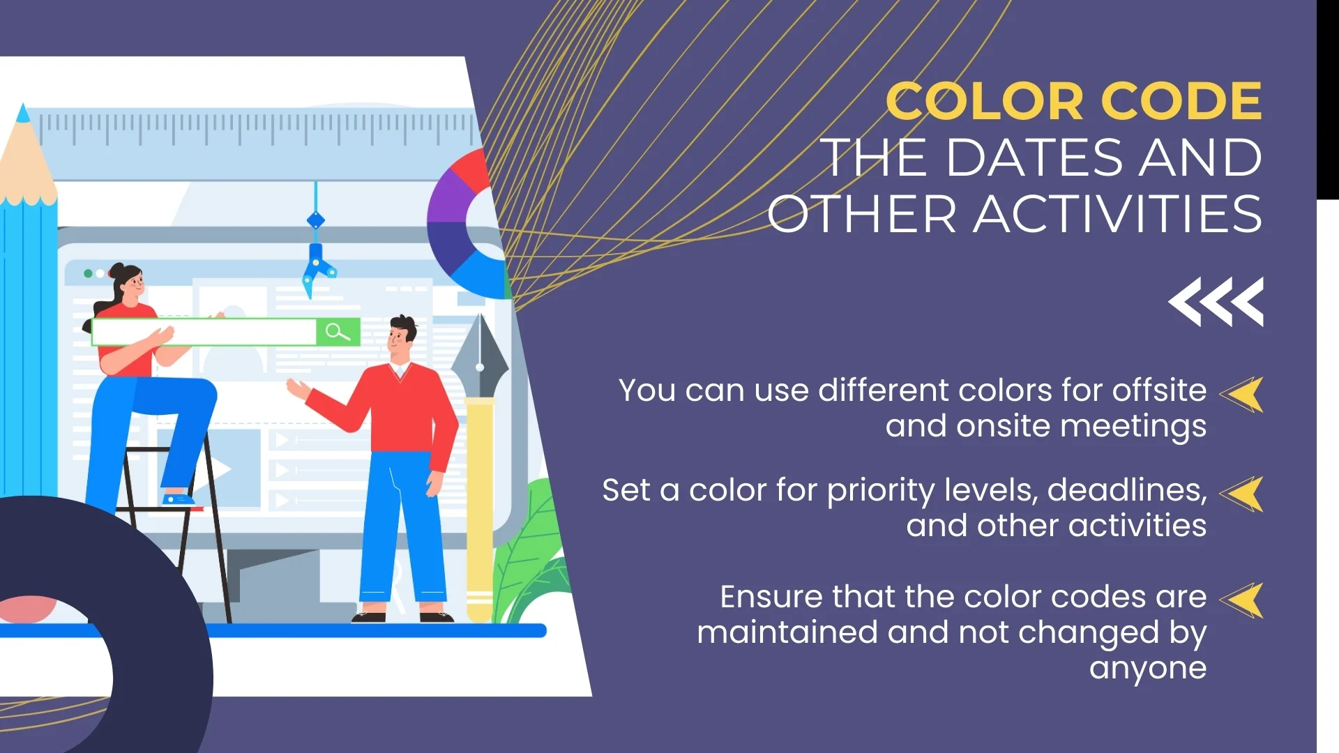 Color Code the Dates and Other Activities