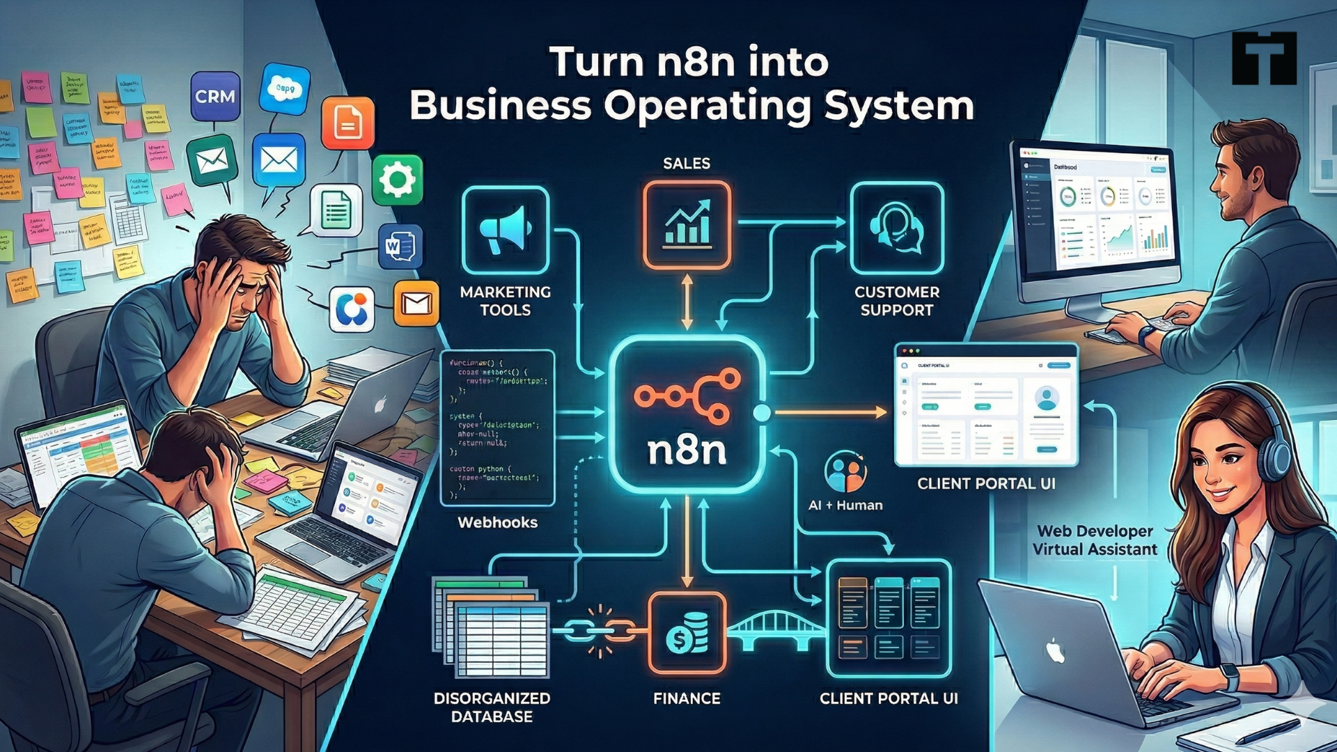 A modern tech illustration blog banner titled 