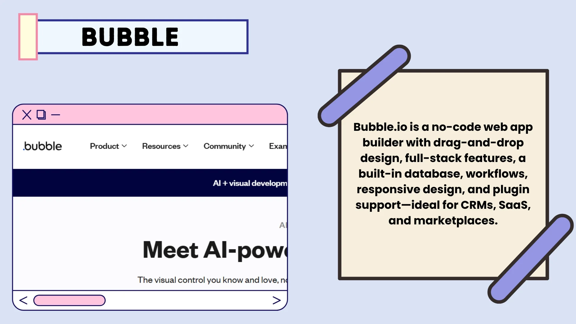 Bubble – Best AI App Builder for Web Apps