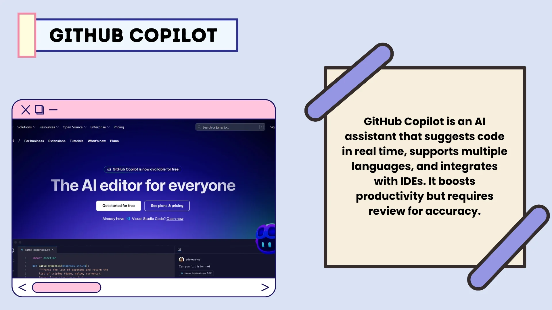 GitHub Copilot – AI App Generator for Developers