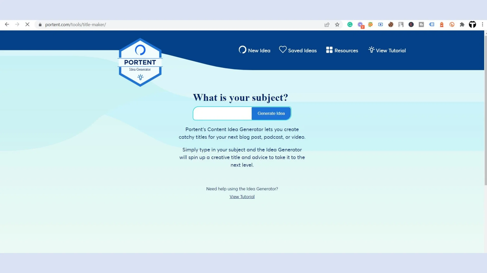 Portent for idea generation