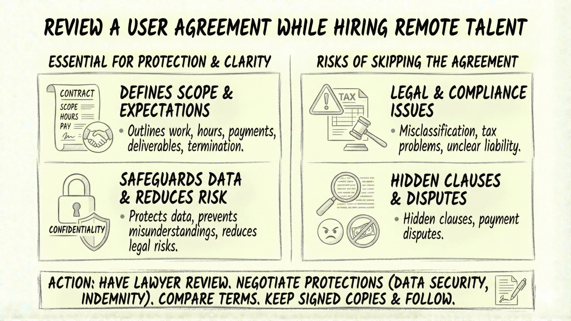 Review a User Agreement while hiring remote talent